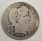 《Silver》1909 USA BARBER QUARTER -- .1808 OZ of SILVER!!!