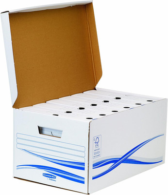 BANKERS BOX Set Aus 1 Klappdeckelbox Maxi Mit 6 Stück A4/A4+ Archivschachtel 8Cm