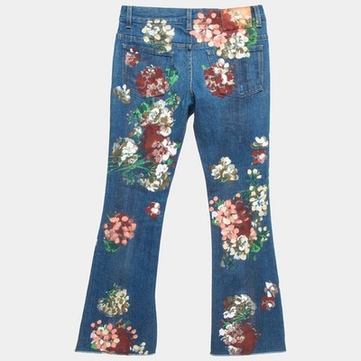 Gucci Blue Floral Hand Painted Denim Jeans XS Waist 23 | eBay