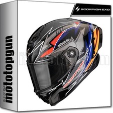 SCORPION FULL FACE MOTORCYCLE HELMET EXO RACE AIR MOVE ON BLACK BLUE ORANGE XL
