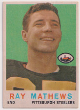 1959 Topps Football #11 Ray Mathews Pittsburgh Steelers