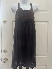 O2 Collection Brown Lace Sun Dress S-M Boho Hippie Festival