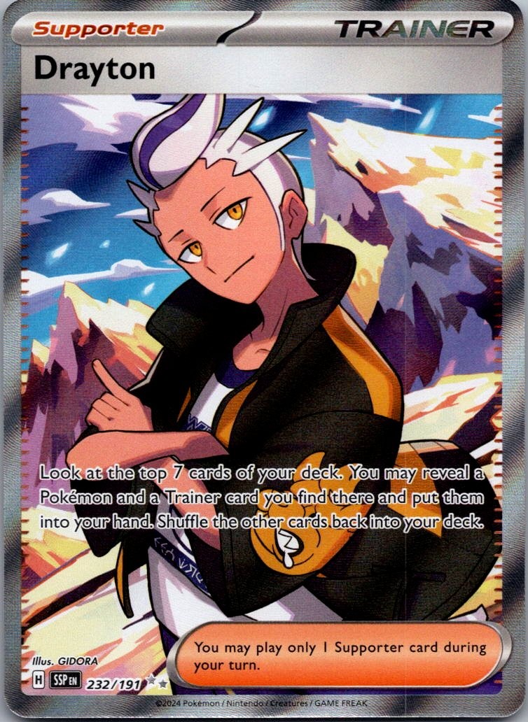 Drayton 232/191 Ultra Rare Surging Sparks Pokemon Holo Near Mint