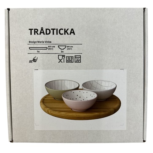 New IKEA TRADTICKA 3 Multicolor Bowls With Bamboo Tray 105.372.70 - Picture 4 of 14