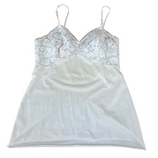 JCPenney Gaymode Lace Tank Camisole Vintage 1950s 32 White Coquette Lingerie