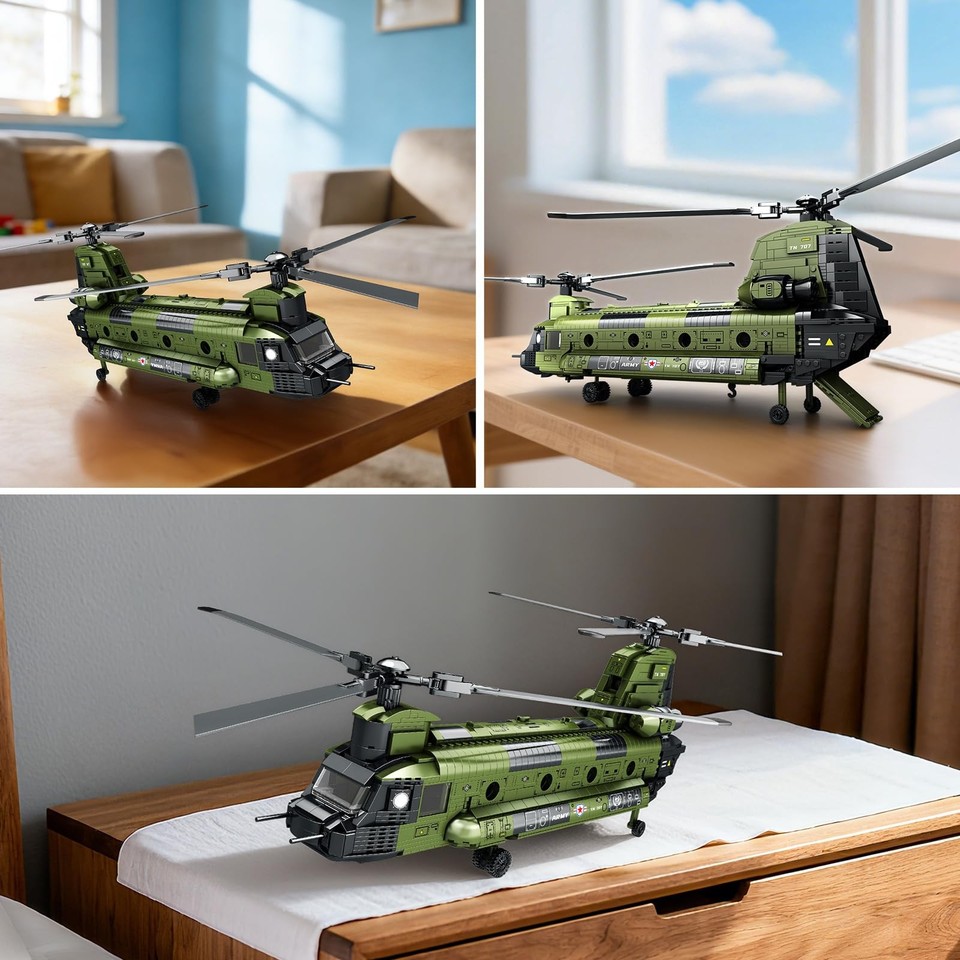 Reobrix CH-47 Helicopter Building Set 33031, Army Military Aircraft ...