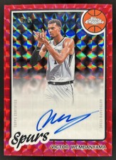 2025-26 Topps Chrome Update Victor Wembanyama 1980-81 Auto Red Geometric SSP #/5