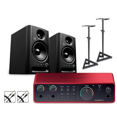 Focusrite 2i2 Gen4 wHarbinger Studio Monitor Pair StandsCables Included SM505