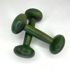 Vintage York 5lb Bun Style Dumbbells (Set of 2) Weights = 10lbs total