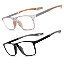 2 Pack Reading Glasses for Men Sports Style Blue Light Blocking Readers with ...