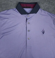 Greyson Polo Shirt Men's Medium Purple Diamonds Stretch Athletic Golf Logo*