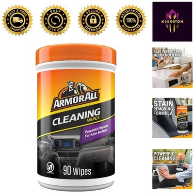 Lint-Free 90 Count Car Wipes for Effortless Interior & Exterior Cleaning