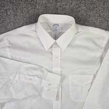 Brooks Brothers Solid White Regent Dress Button Up Shirt Men  s XL 17-2/3 NEW