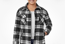 Members Mark Girl s Black and White Plaid Shacket Size 6X NWT