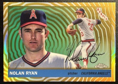 2025 Topps Chrome Platinum Nolan Ryan Gold Vibrations Refractor #d /50