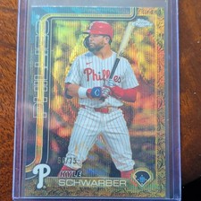 2025 Topps Gilded Collection Kyle Schwarber #196 Gold Wave Refractor /75