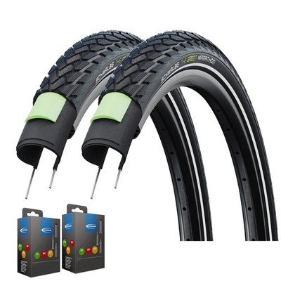 2 x Schwalbe The Green Marathon Reifen + Schlauch Set - 2026 - E-Bike ready