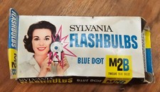VINTAGE SYLVANIA BLUE DOT M2 FLASH BULBS Clear - 12 Pack NEW OLD STOCK With Box 
