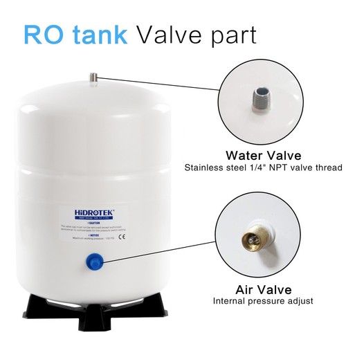 Tanque de almacenamiento de agua RO de 2,8 galones para sistema de ósmosis inversa certificado NSF - Imagen 3 de 7
