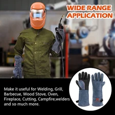 Welding Gloves Heat Protection Gloves Leather Gloves Mig Mag 16 INCH HITBOX