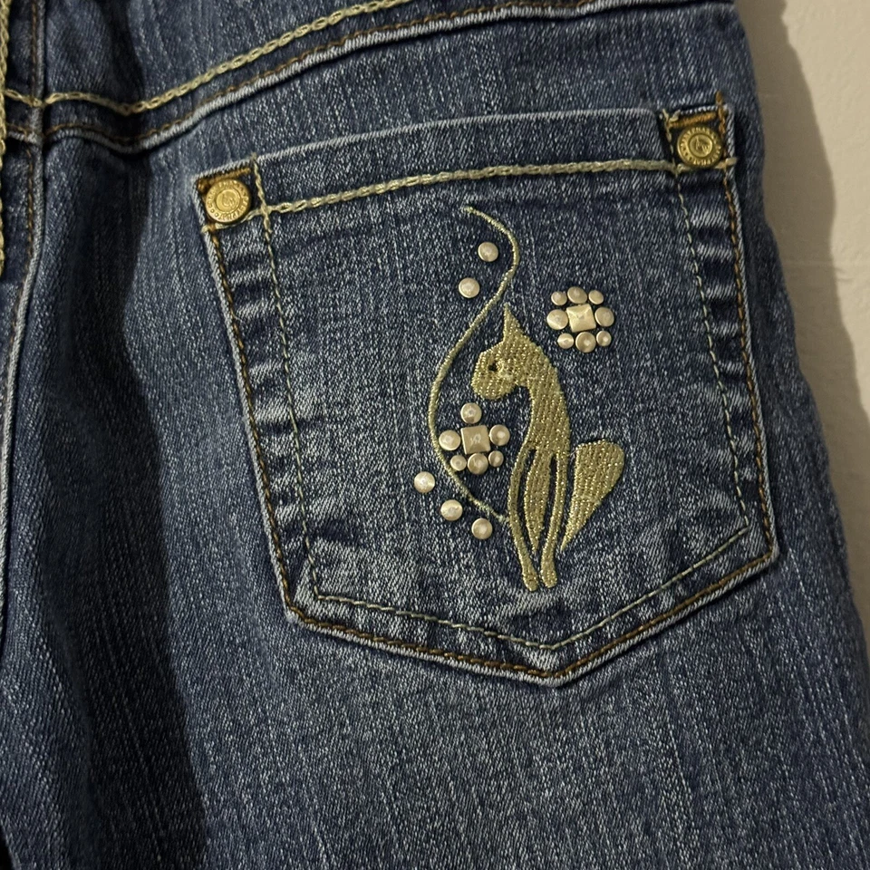 Baby Phat Girls Girlz Blue Medium Wash Embellished Jeans Size 10 - Image 4 of 4