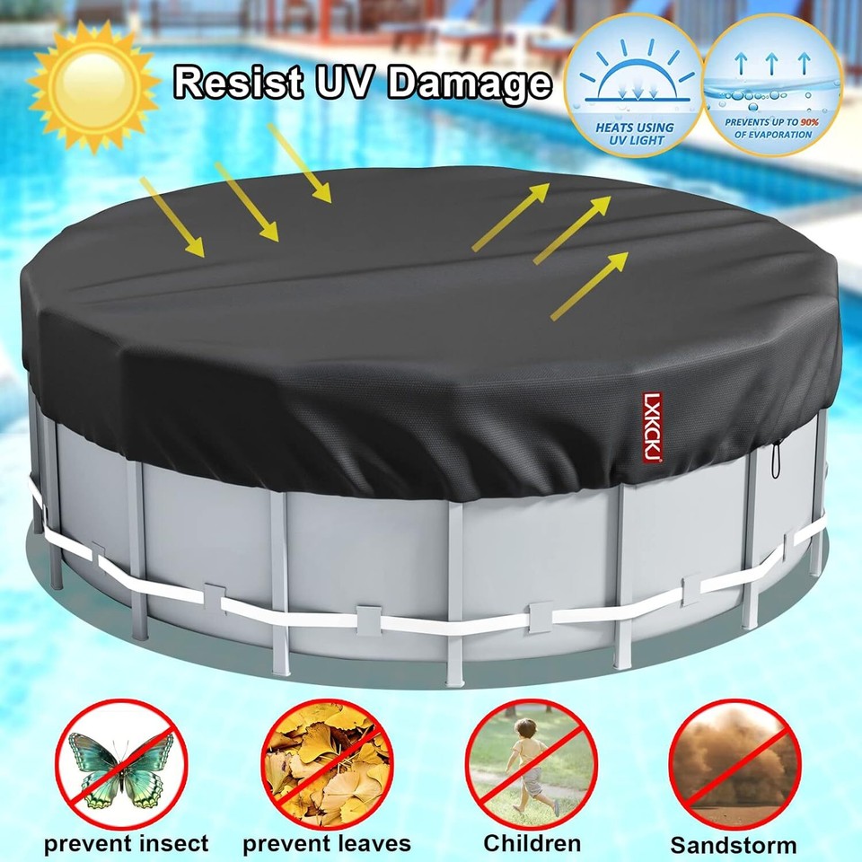 15 Ft Round Pool Cover, Solar Covers for Above Ground Pools, Summer