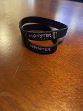 Lot of 5 Monster Energy Official Collectible - Wristband Rubber Band Wrist Black