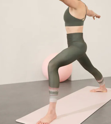 Athleta XL Elation Ultra High Rise 7/8 Legging Green Abstract X-Large