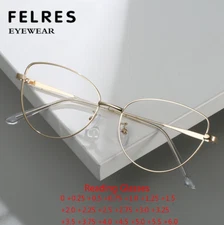 Women Cat Eye Metal Blue Light Blocking Reading Glasses Full Frame Glasses Hot