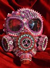 GASMASK PINK FLAMINGO wild handmade rhinestone crystal CHARLES MONIZ mask masque — photo 4