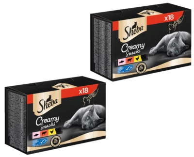 36x12g Sheba Creamy Snack Multipack Katzensnack Leckerlis Katzenfutter Pastete