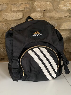 Vintage Retro Adidas Backpack Rucksack White/Black 1997 90s