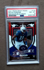 2021 Prizm DP Micah Parsons RC Red White Blue Crusade Rookie #175 PSA 8 NM-MT