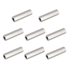 Hex Coupling Nuts M6 x 1-Pitch UNC 40mm/1.57" Length 8 Pack 304 Stainless Ste...