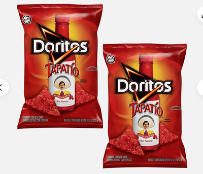 Doritos Brand TAPATIO Hot Sauce Flavored Tortilla Chips 9.25 oz (2 Bags)