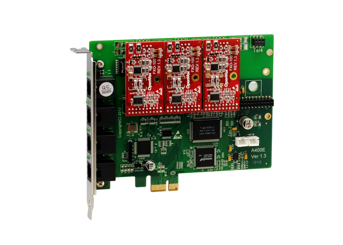 OpenVox A400E03 A400E 4 Port Analog PCI-E card + 0 FXS + 3 FXO