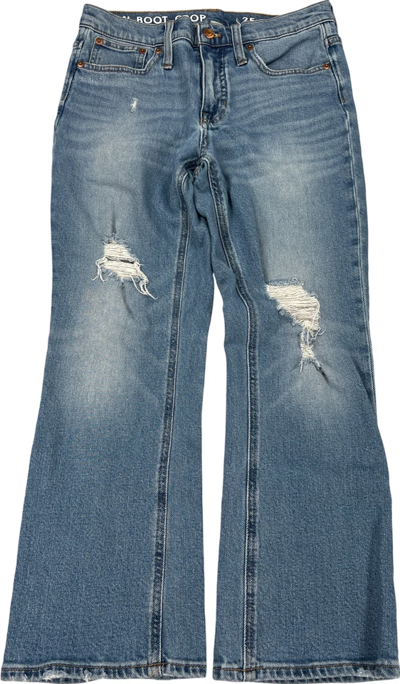 Pantalones de mezclilla cortos J.Crew para mujer lavados ligeros ajustados Demi Boot - 25