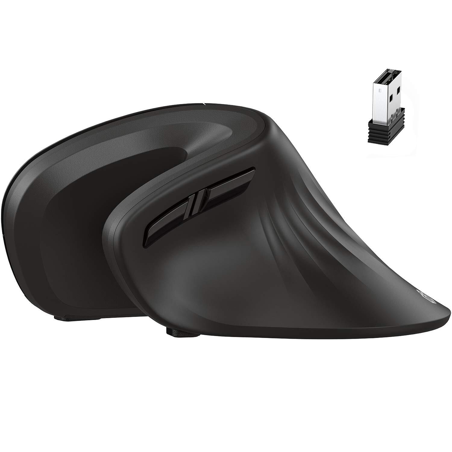 iClever TM209G Wireless Vertical Ergonomic Mouse with 3 Adjustable DPI Settings