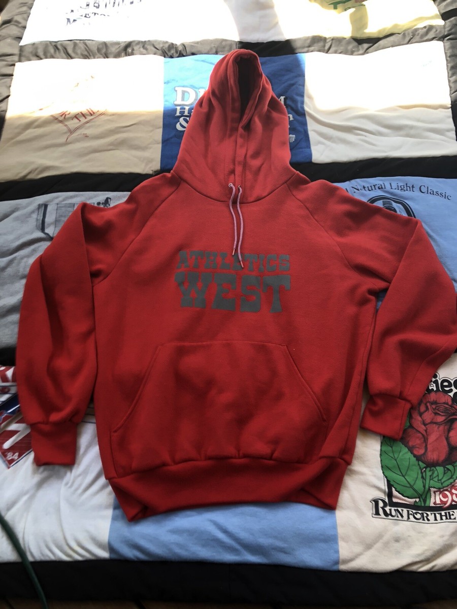 Vintage Nike Athletics West Hoodie Sweatshirt Rare Red (M/L) See 