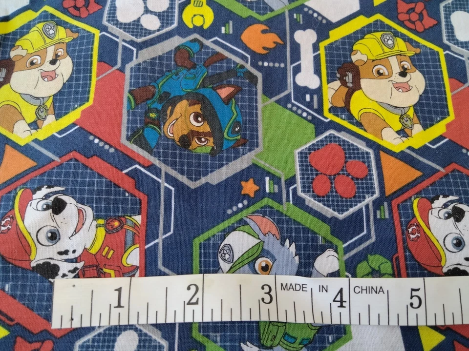Paw Patrol Cotton Fabric 1 Yard David's Textiles Spin Masters Navy Blue New - Image 3 of 4