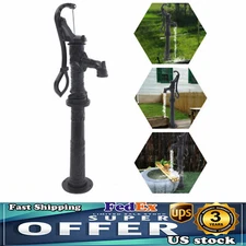 Hand Tall Shallow Well Pitcher Water Pump w/ Stand Cast Iron 19.69ft Suction
