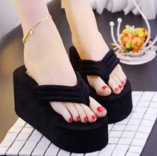 platform wedge flip flops