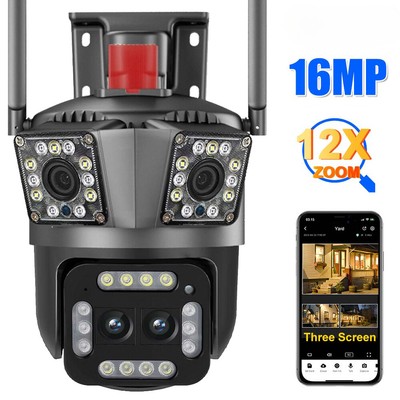 WiFi Camera Three Screen Auto Tracking Security Protection Video Surveillance