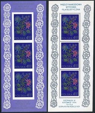 Poland 2030-2032,2032a-2032b, MNH. SOCPHILEX-1974. Embroidery.Flowers,Butterfly.