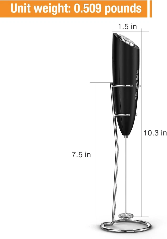 Milk Frother Handheld Battery Operated Electric Foam Maker, Drink Mixer with Sta