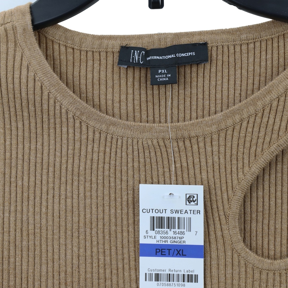 ニット INC International Concepts Women's Cutout Pullover Sweater, Petite