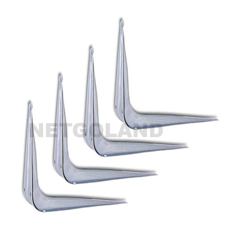 White Enamel Shelf Brackets – Angled Metal Support Arms, 3x4 Inch, 24 To 72 PC