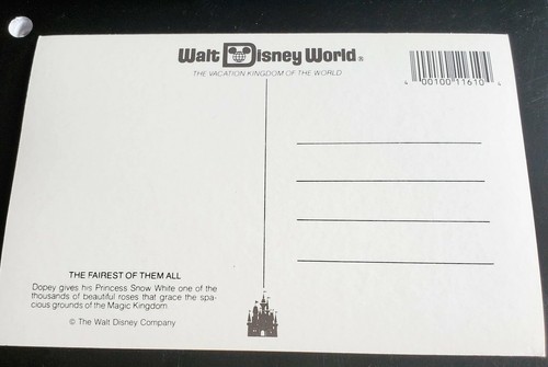 Vintage Walt Disney World Postkarte Magic Kingdom Schneewittchen 4x6 unbenutzt - Bild 4 von 4