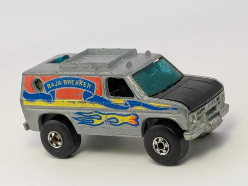 Vintage Hot Wheels Baja Breaker Van Silver Gray #2022 Hong Kong Blackwalls