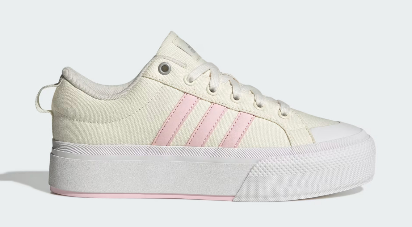 New Adidas Women's Bravada 2.0 Platform 'Off White Clear Pin